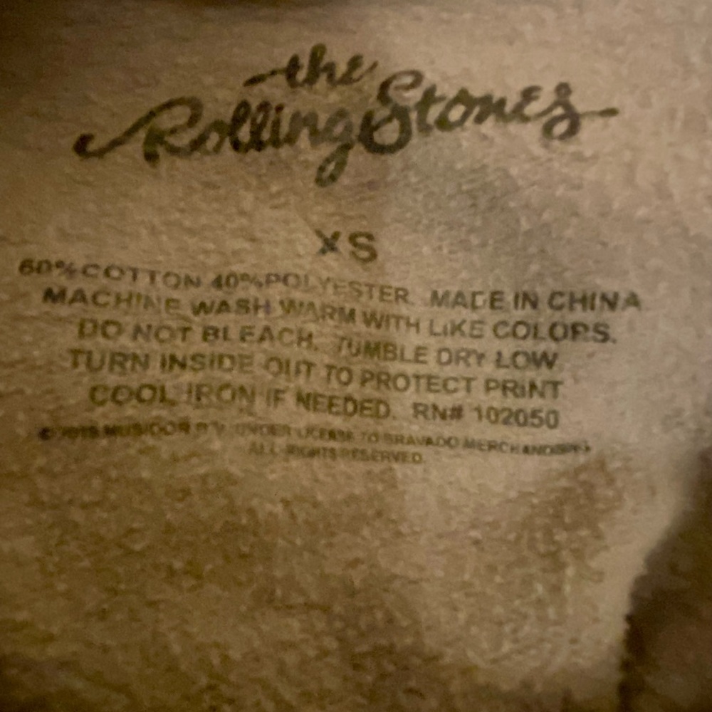 Rolling Stones Steel Wheels Grey Cropped Hoodie Sweatshirt - Picture 6 of 7